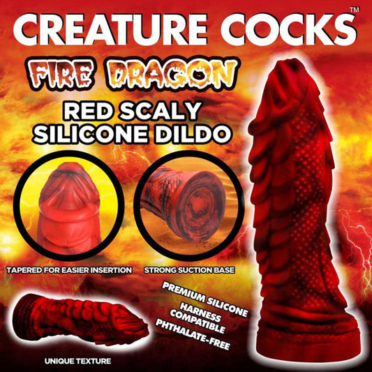 Creature Cocks Fire Dragon Scaly Silicone Dildo