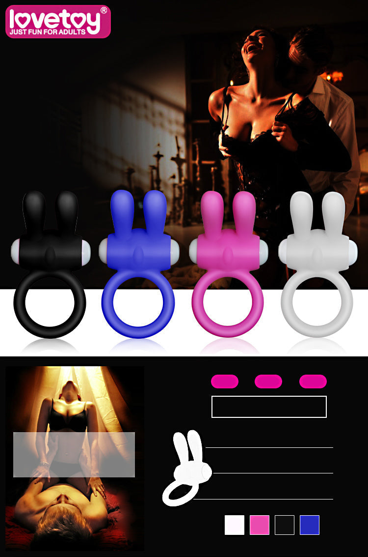 Power Clit Cockring Rabbit BLK